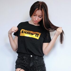 KOSZULKA T-SHIRT DEERIVEE DAMSKA "XS" ZŁOTA