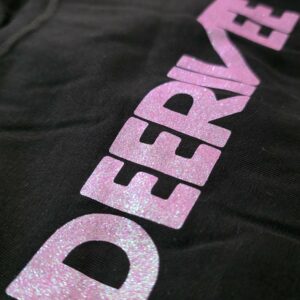 T-SHIRT DEERIVEE CZARNY - RÓŻOWY BROKAT